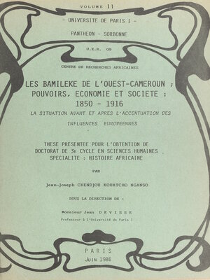 cover image of Les Bamileke de l'Ouest-Cameroun